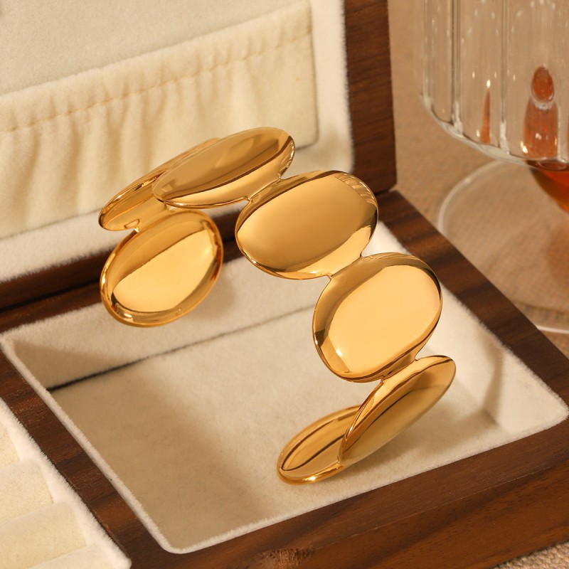 Wavy Bracelet Supplier - Plain Open Bangle Set Women