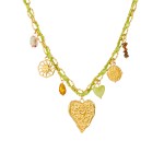 Weaving Chain Factory - Heart Sunface Pendant Necklace