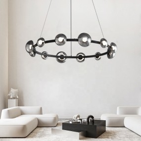 Smoked Manufacturer - Glass Ball Iron Pendant Light