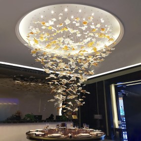 Glass Chandelier Factory - Maple Leaf Hanging Pendant Light