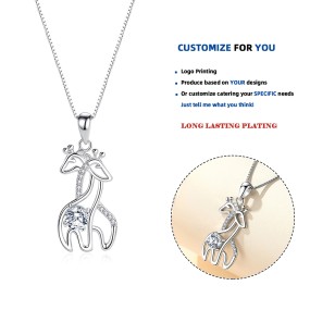 Animal Necklace Pendant Supplier - Silver Color Giraffe Pendant Women Fashion Jewelry
