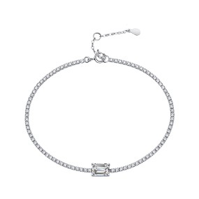Moissanite Tennis Bracelet Manufacturer - Minimalist Rectangular Redion Cut 1CT Adjustable