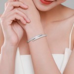 925银手镯厂家 - 经典锆石婚礼订婚精致手链