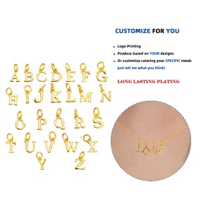 925 Sterling Silver Alphabet Pendant Factory - 26 Letter English Name DIY Fine Jewelry