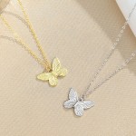 蝴蝶吊坠项链供应商 - 锆石水晶时尚女式链条饰品