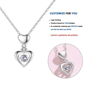 S925银锁骨链工厂 - 铑镀层锆石母亲节订婚