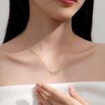 S925银项链供应商 - 数字8心形吊坠钻石套装