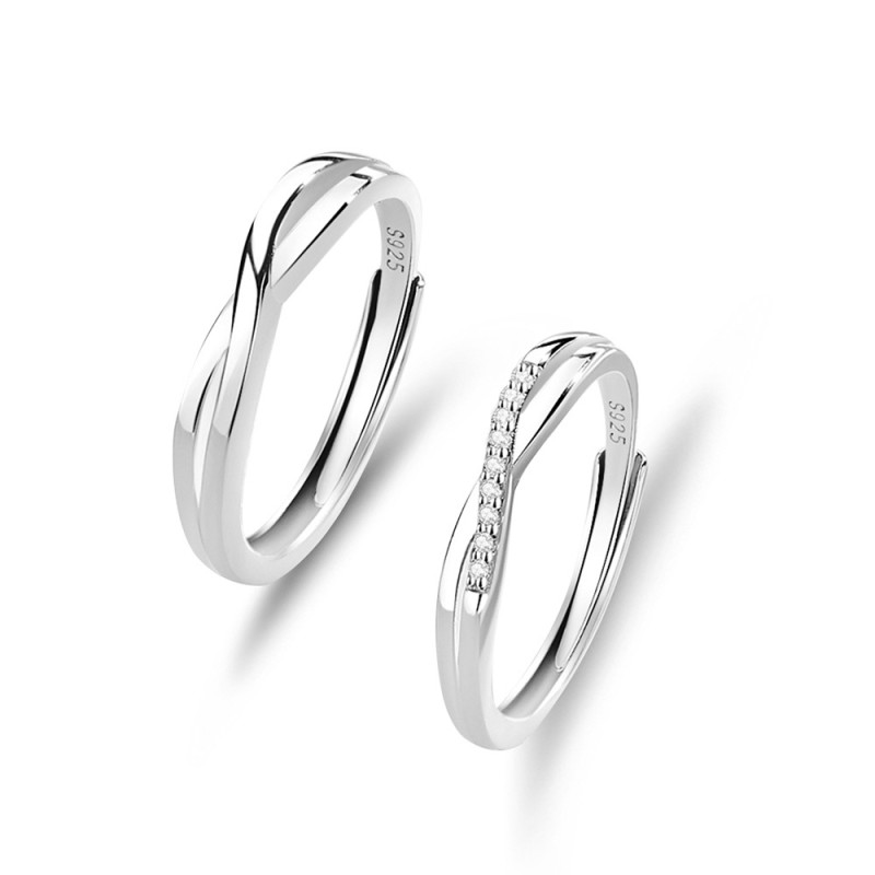 Sterling Silver Couple Rings Supplier - Platinum Color Lovers Fashion Jewelry Plated