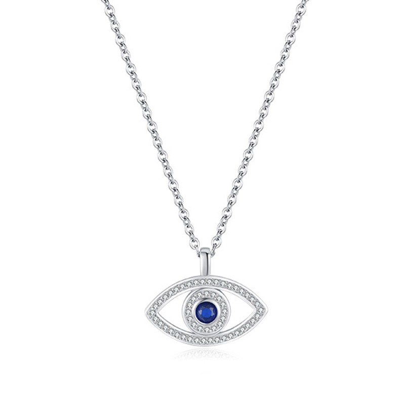 925 Sterling Silver Evil Eye Necklace Manufacturer - Exquisite Pave Zircon Diamond Pendant