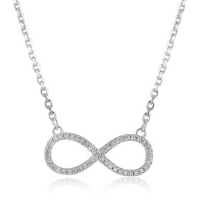 925 Sterling Silver Pendant Necklace Manufacturer - Pave Zircon Forever Love Infinity