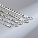 925银古巴手链供应商 - 3/4/5/6/7mm宽度男女饰品