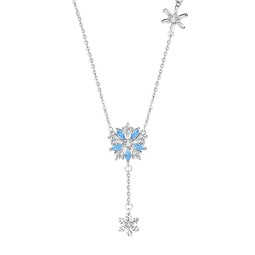 925银项链工厂 - 雪花造型吊坠圣诞女性礼品
