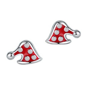 925 Silver Stud Earrings Manufacturer - Christmas Stocking Sweet Simple Kids Jewelry