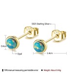 925银耳环工厂 - 精美蛋白石蓝色可爱小耳钉礼品
