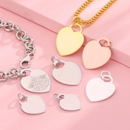 925 Sterling Silver Pendant Manufacturer - Heart Blank Custom Engraved Logo DIY