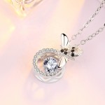925银吊坠供应商 - 舞动立方氧化锆蜜蜂精致饰品