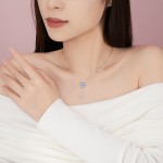 925银项链工厂 - 雪花造型吊坠圣诞女性礼品