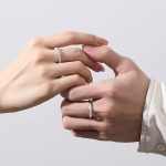 925银锆石戒指工厂 - 铑镀层经典婚礼订婚