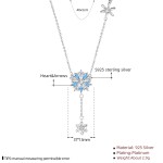 925银项链工厂 - 雪花造型吊坠圣诞女性礼品