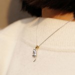 银猫吊坠供应商 - 可爱猫铂金镀层女童礼品