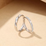 925银锆石戒指工厂 - 铑镀层经典婚礼订婚