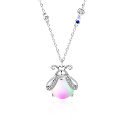 925 Sterling Silver Pendant Necklace Factory - Elegant Insect Firefly Luxury Wedding