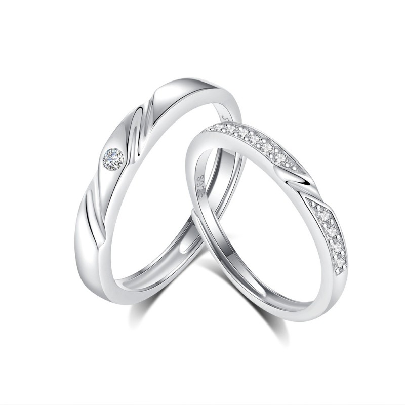 925 Sterling Silver Zircon Rings Factory - Rhodium Plated Classic Wedding Engagement