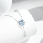 925银项链工厂 - 雪花造型吊坠圣诞女性礼品