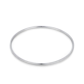 925 Sterling Silver Bangle Manufacturer - Minimalist Smooth Stackable Platinum Plated