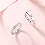 925银婚戒厂家 - 白色铑镀层订婚永恒