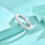925银永恒戒指工厂 - 密镶3mm立方氧化锆订婚戒