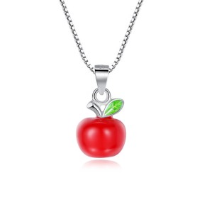 Christmas Pendant Necklace Manufacturer - Red Apple Lovely Clavicular Chain Simple Gift