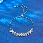 925银手链厂家 - 可调节麦穗莫桑石精致饰品