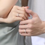 S925银情侣戒指工厂 - 简约几何锆石欧美