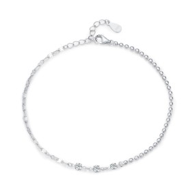 925 Sterling Silver Bracelet Factory - Classic Simple Zircon Stackable Chain Link