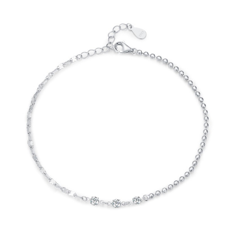 925 Sterling Silver Bracelet Factory - Classic Simple Zircon Stackable Chain Link