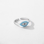 925 Sterling Silver Evil Eye Ring Supplier - Opening Ring Pave Zircon Women Jewelry