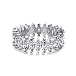925 Sterling Silver Zircon Ring Supplier - Marquise Cut Brilliant Stone Wedding