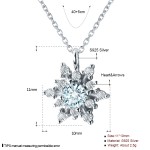 925银项链供应商 - 圣诞配件蓝色立方氧化锆雪花