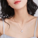 925银项链供应商 - 玫瑰金圆形贝壳晚星造型