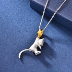 银猫吊坠供应商 - 可爱猫铂金镀层女童礼品