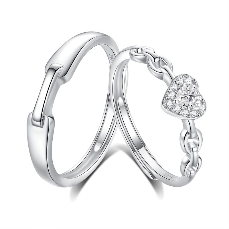 925 Sterling Silver Heart Rings Supplier - Free Size Non-Tarnishing Adjustable Wedding