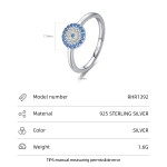 925银婚戒工厂 - 立方氧化锆蓝色邪恶之眼时尚戒指