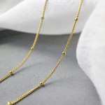 925银项圈项链供应商 - 简约18K金铑镀层珠