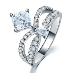 925银戒指供应商 - 钻石订婚婚礼锆石时尚