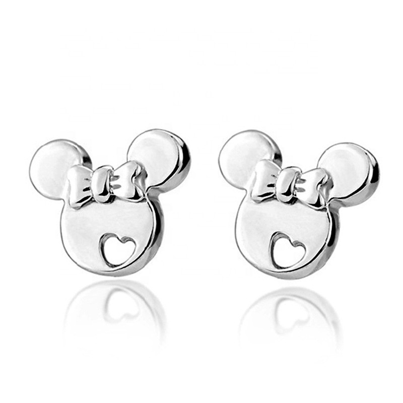 925 Sterling Silver Stud Earrings Factory - Minnie Gift Box Christmas Earrings