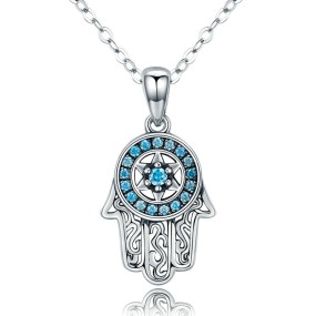 925 Sterling Silver Pendant Necklace Manufacturer - Vintage Boho Zircon Fatima Hamsa Hand