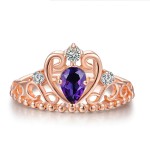 925 Sterling Silver Jewelry Set Factory - Crown Natural Amethyst Wedding Party Jewellery