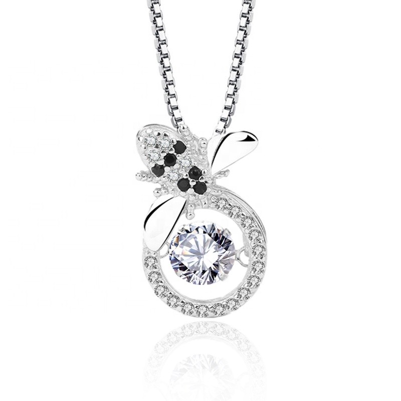 925 Sterling Silver Pendant Supplier - Dancing Cubic Zirconia Honeybee Fine Jewelry