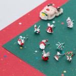 925银耳钉供应商 - 雪人鹿铃圣诞树精致饰品